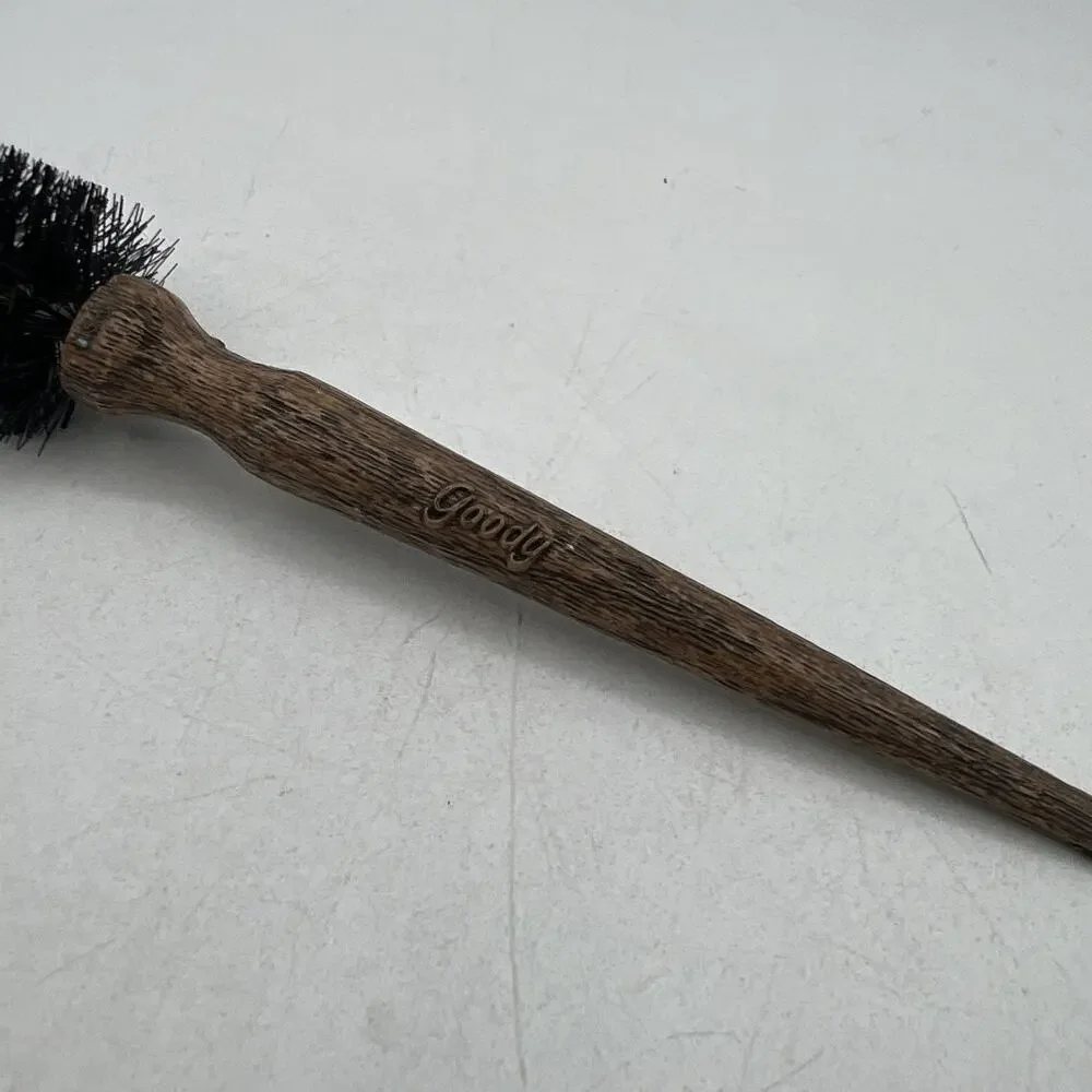 Vintage Goody Faux Wood Grain Round Styling Brush 1
